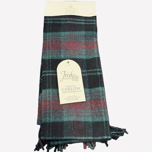 NWT Irish Tartan Plaid Scarf County Carlow Unisex 100% Soft Lambswool Green